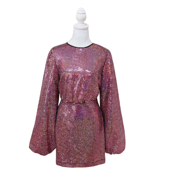 Rhode Isa Sequin Mini Dress 8 Purple NWT - Picture 2 of 8